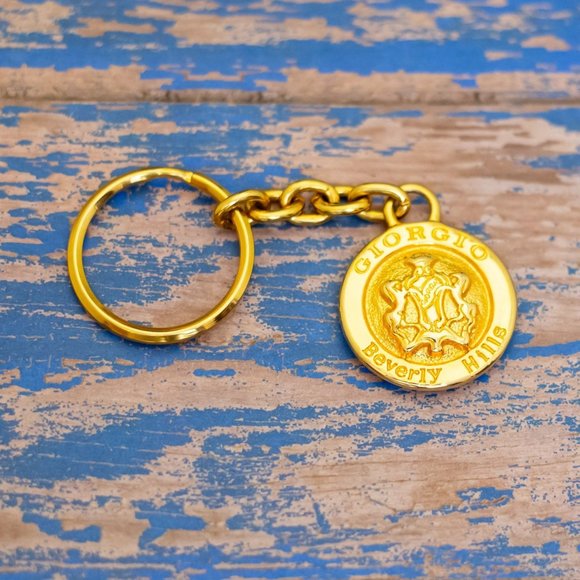 Vintage Giorgio Beverly Hills Emblem Crest Keychain by  Vintage Giorgio Beverly Hills Emblem Crest Keychain by Giorgio - L31